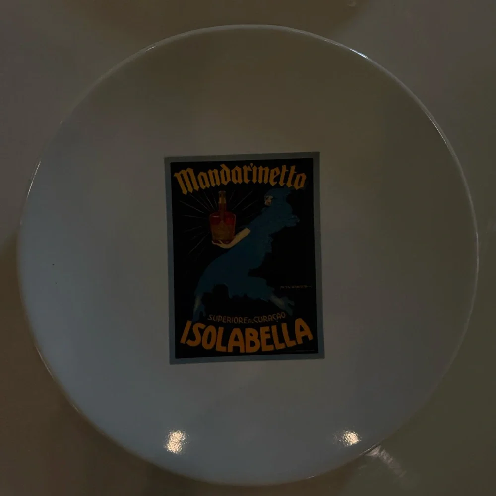Pottery Barn Martini Vermouth Vintage Cocktail Plates - Black & Cream - New